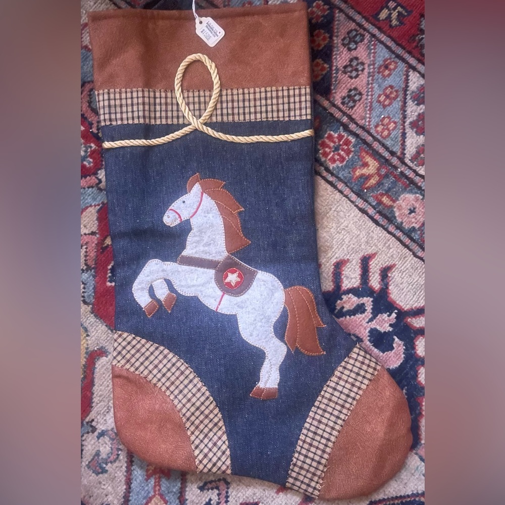 Sale 3/$20 Super cute Horse with saddle Christmas Stocking nwt